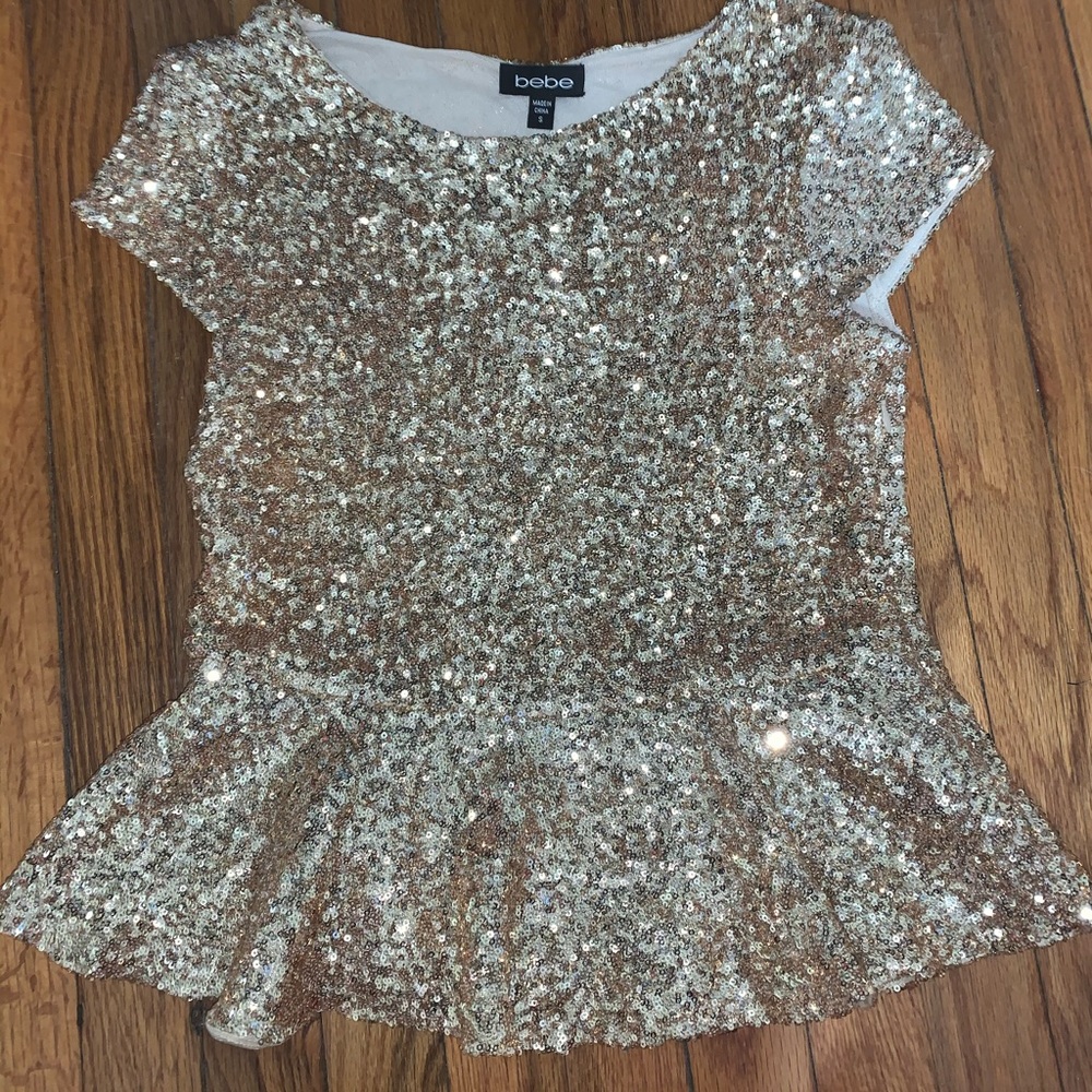 Sequin peplum top size small